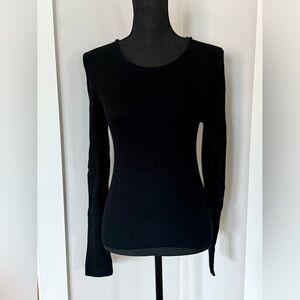 *NWT Quince Mongolian Cashmere Black Ribbed Long Sleeve Top